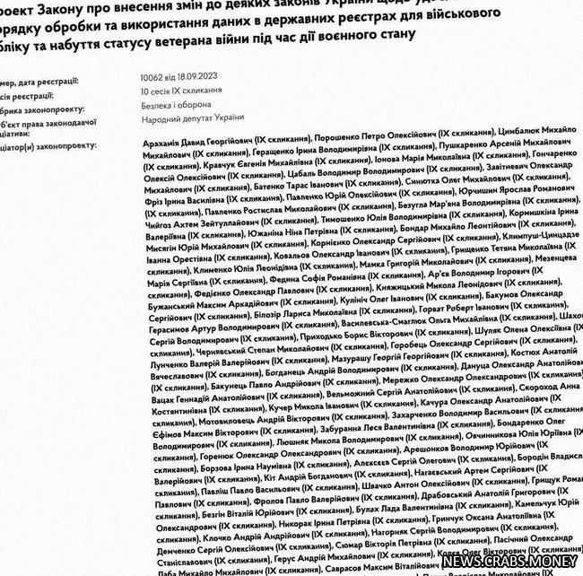 Украина: электронный реестр военнообязанных рассматривается