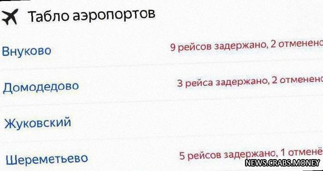 Рейсы в аэропорту Внуково перенесены и отменены, задержки в Домодедово и Шереметьево