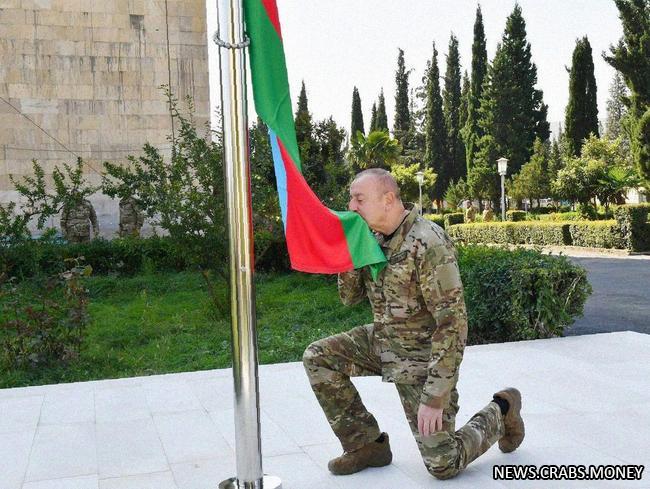 Алиев официально поднял азербайджанский флаг в освобожденной Агдере