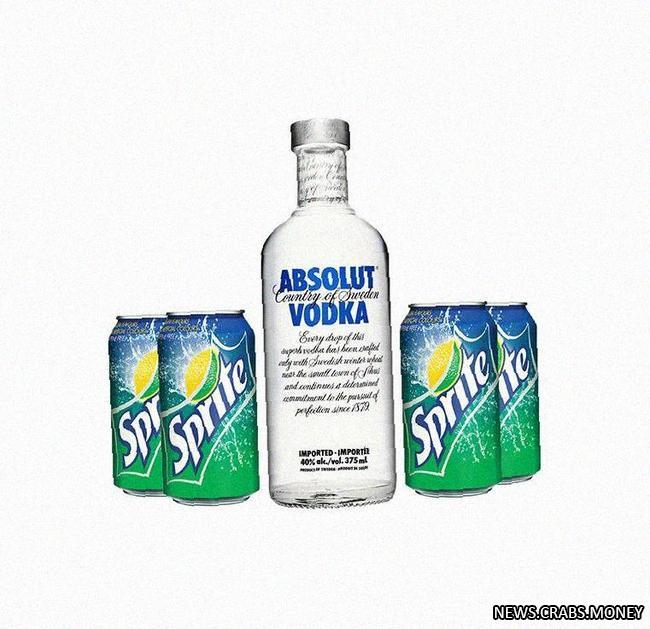 Coca-Cola разработала новый коктейль: Sprite с водкой Absolut