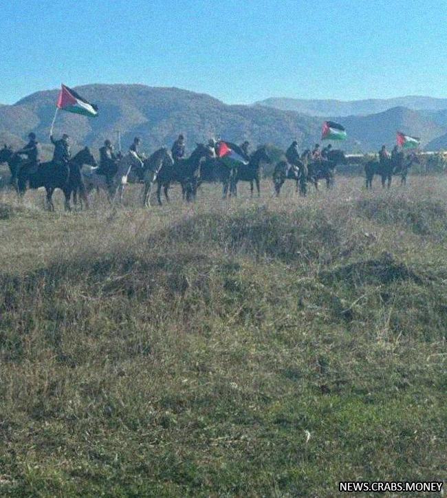 Местные жители Дагестана встали на защиту Палестины, организовав пробег на лошадях и Приорах.