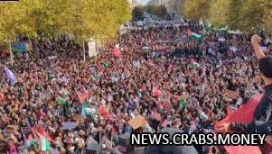 Масштабная демонстрация в Париже в поддержку Палестины