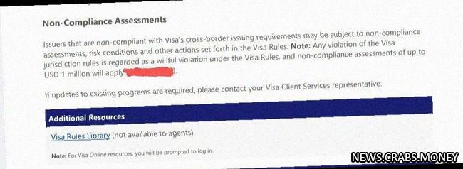 Visa наказывает банки за открытие счетов россиянам, граничащим с Россией.
