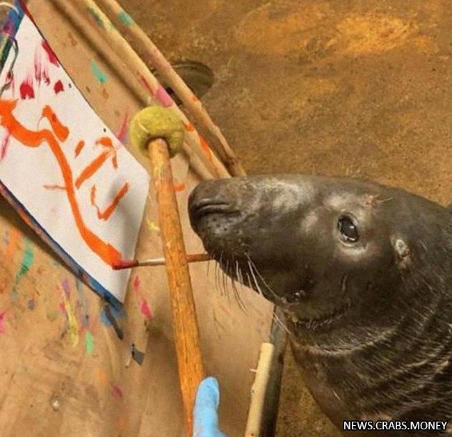 Стрессовый тюлень зоопарка стал художником