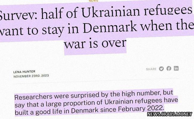 Половина украинских беженцев желает остаться в Дании даже после войны