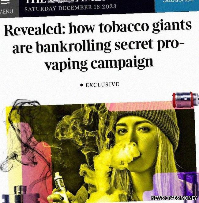 Табачные компании сокрыли вредность вейпов для детей, - The Times