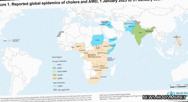 В январе холерой заболели более 40 тысяч человек, риск распространения высок.