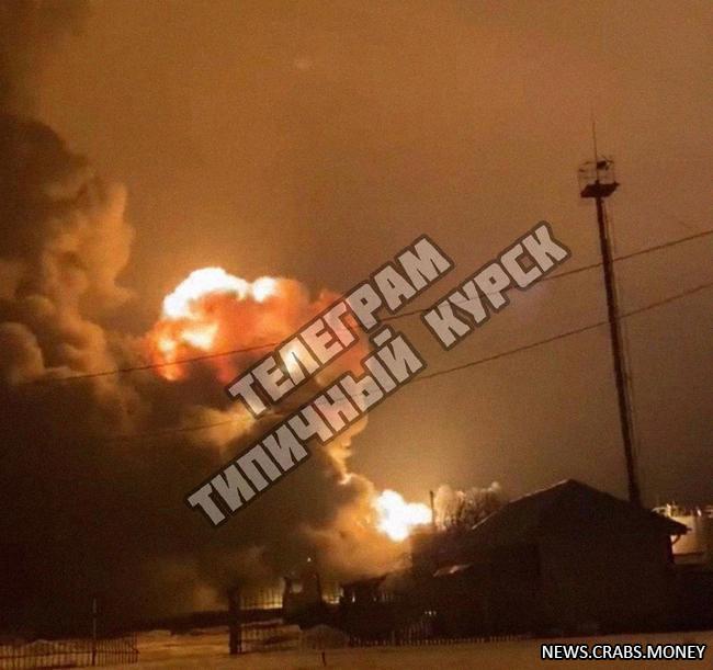 Пламя у нефтебазы: Курским районом потрясает пожар, вызванный атакой украинского БПЛА