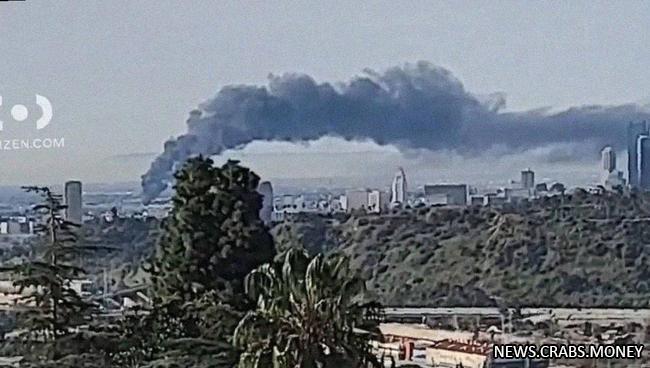 Пожар на заводе в Лос-Анджелесе окутал центр города