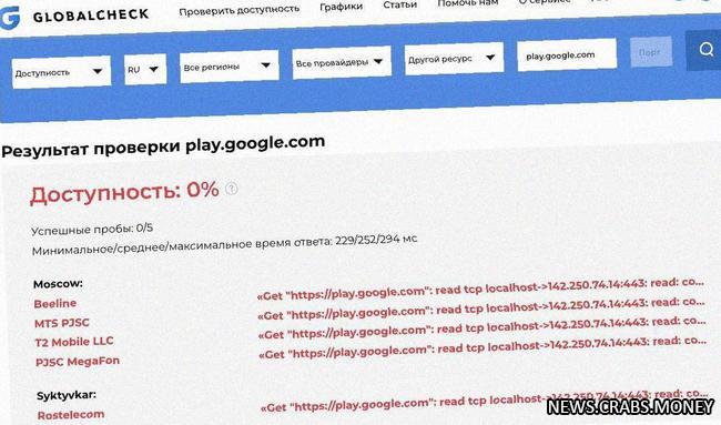 Google Play заблокирован в России!