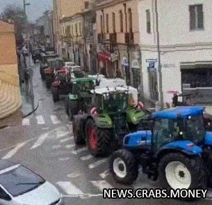 Протесты итальянских фермеров против налоговой политики 