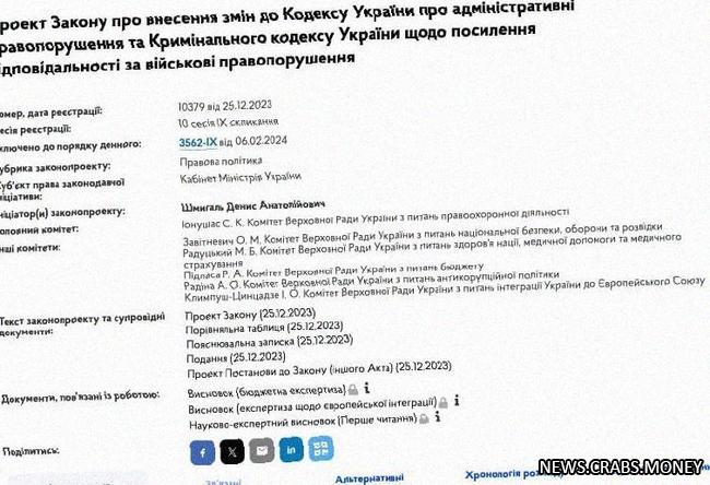 Украина планирует увеличить штрафы для уклоняющихся от призыва в ТЦК