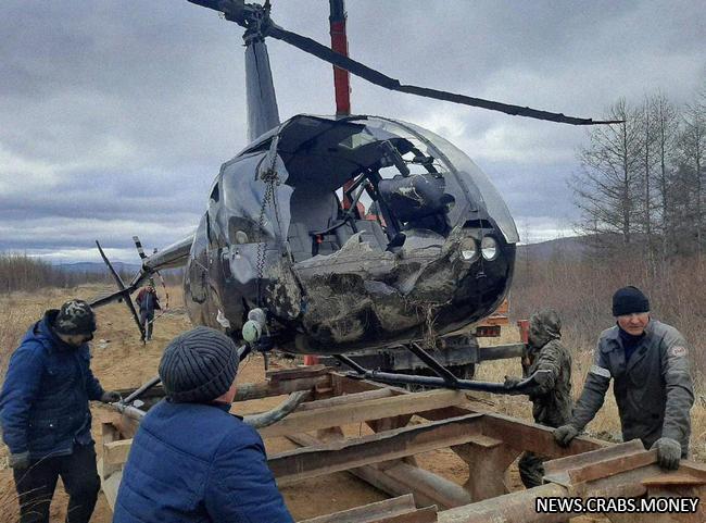 Частный вертолет разбился при взлёте в Забайкальском крае: пострадавших нет