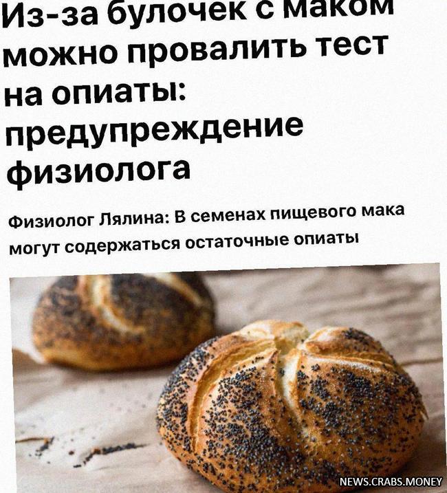 Булочки с маком могут вызвать положительный тест на наркотики